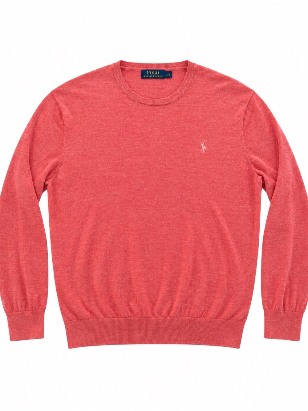 Polo by Ralph Lauren Cashmere and Cotton Coral Crewneck Sweater